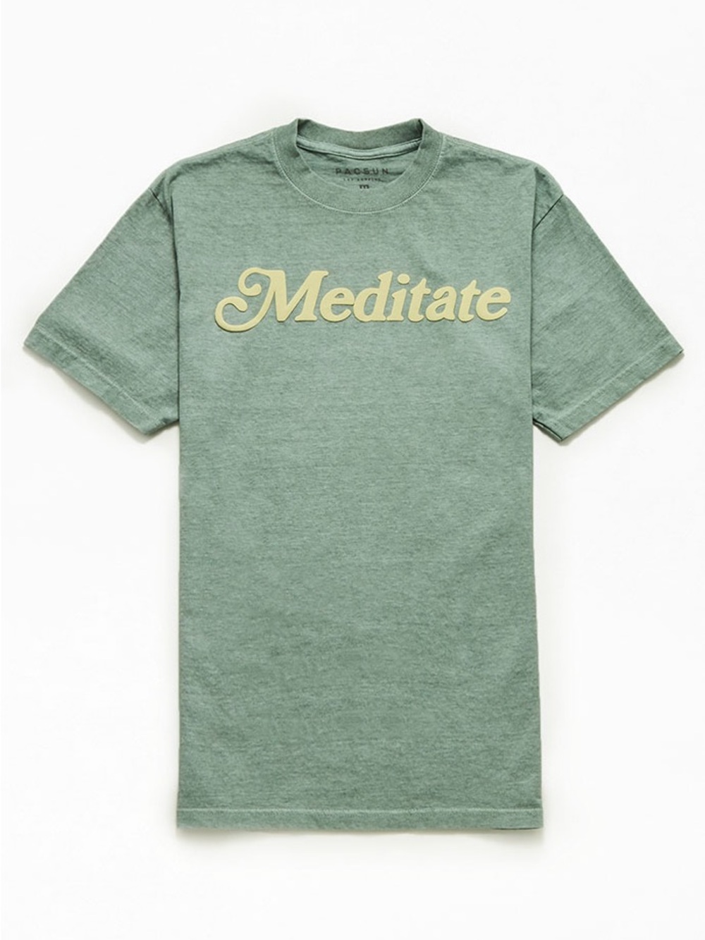 PacSun Sage Green "Meditate" Graphic Tee